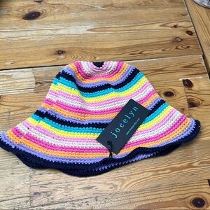 Jocelyn Pink and Yellow Knit Hat Vibrant Accessories